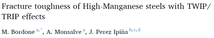 Read more about the article Fracture toughness of High-Manganese steels with TWIP_TRIP effects