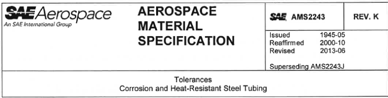 AMS 2243-Tolerances Corrosion and Heat-Resistant Steel Tubing – SNTECH Inc.