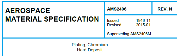 Read more about the article AMS 2406-Plating, Chromium Hard Deposit