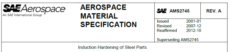 Read more about the article AMS 2745-Induction Hardening of Steel Parts