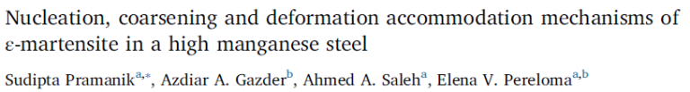 Read more about the article Nucleation, coarsening and deformation accommodation mechanisms of ε-martensite in a high manganese steel