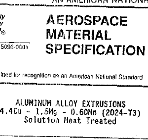 AMS 4152L-ALUMINUM ALLOY EXTRUSIONS 4.4Cu – 15Mg – 0.60Mn (2024-T3) Solution Heat Treated