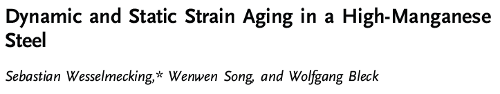 Read more about the article Dynamic and Static Strain Aging in a High-Manganese Steel