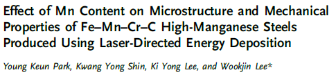 Read more about the article Effect of Mn Content on Microstructure and Mechanical Properties of Fe–Mn–Cr–C High-Manganese Steels Produced Using Laser-Directed Energy Deposition
