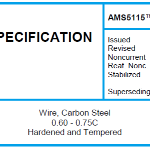 AMS 5115TM-Wire, Carbon Steel 0.60 – 0.75C Hardened and Tempered