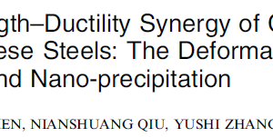 Toward Strength–Ductility Synergy of Cu-Bearing High-Manganese Steels The Deformation Mechanism and Nano-precipitation