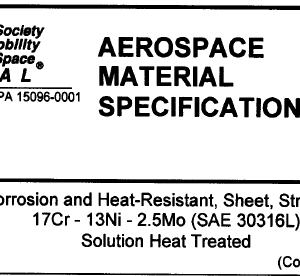 AMS 5507F-Steel, Corrosion and Heat-Resistant, Sheet, Strip, and Plate 17Cr – 13Ni – 2,5Mo (SAE 30316L) Solution Heat Treated