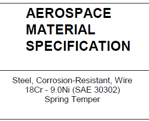 AMS 5688L-Steel, Corrosion-Resistant, Wire 18Cr – 9.0Ni (SAE 30302) Spring Temper