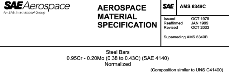 Read more about the article AMS 6349C-Steel Bars 0.95Cr – 0.20Mo(0.38 to 0.43C) (SAE 4140) Normalzed