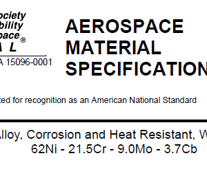 AMS 5837F-Nickel Alloy, Corrosion and Heat Resistant, Welding Wire 62Ni – 21.5Cr – 9.0Mo – 3.7Cb