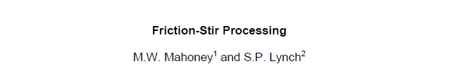 Read more about the article Friction-Stir Processing