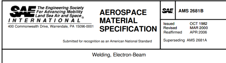 Read more about the article AMS 2681TM-Welding, Electron-Beam