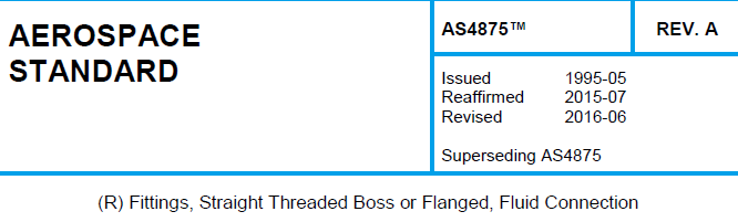 Read more about the article AMS 4875TM-(R) Fittings, Straight Threaded Boss or Flanged, Fluid Connection