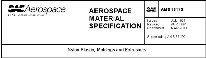 Read more about the article AMS 3617D-Nylon Plastic, Moldings and Extrusions