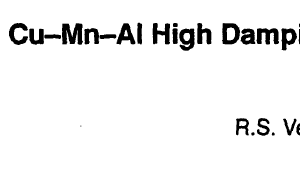 Modified Cu-Mn-Al High Damping Alloys