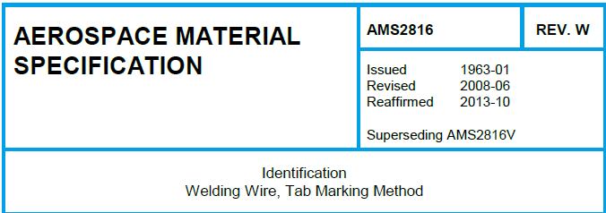 Read more about the article AMS 2816-Identification Welding Wire, Tab Marking Method