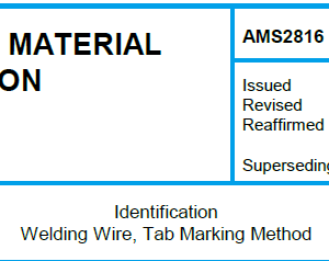 AMS 2816-Identification Welding Wire, Tab Marking Method