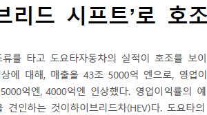 세계의 ‘하이브리드 시프트’로 호조인 도요타