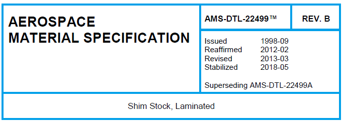 Read more about the article AMS DTL 22499TM-Shim Stock, Laminated