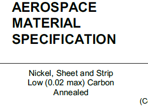 AMS 5553-Nickel, Sheet and Strip Low (0.02 max) Carbon Annealed