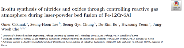 In-situ synthesis of nitrides and oxides through controlling reactive gas atmosphere during laser-powder bed fusion of Fe-12Cr-6Al