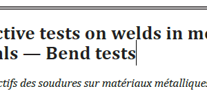 Destructive tests on welds in metallic materials Bend tests