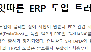 유명 기업의 잇따른 ERP 도입 트러블