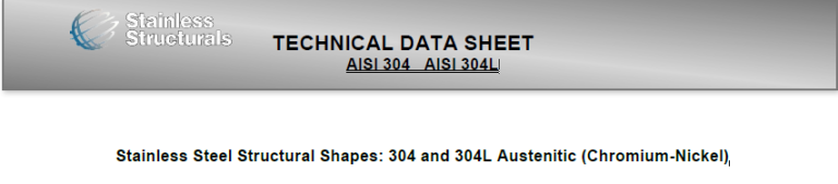 Read more about the article TECHNICAL DATA SHEET AISI 304 AISI 304L