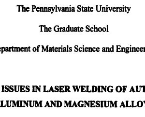 QUALITY ISSUES IN LASER WELDING OF AUTOMOTIVE ALUMINUM AND MAGNESIUM ALLOYS